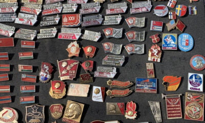 soviet red enamel badges
