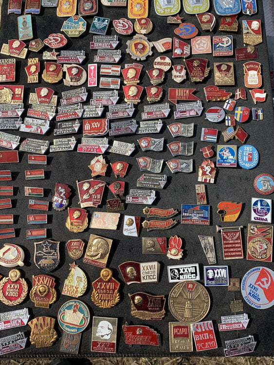 soviet red enamel badges